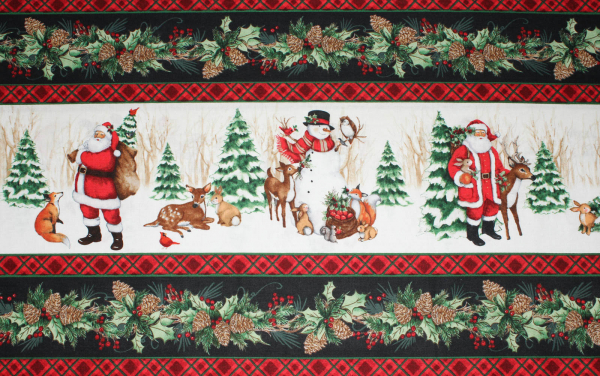 Designer-Baumwollstoff Winter Forest Repeating Stripe (10 cm)